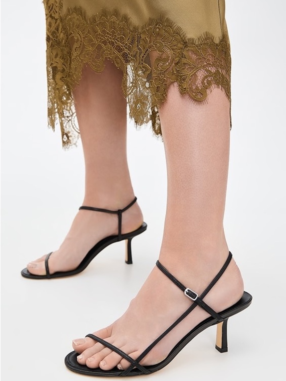 Tony Bianco Capri Black Leather Strappy Kitten Heel Sandals (8.5)